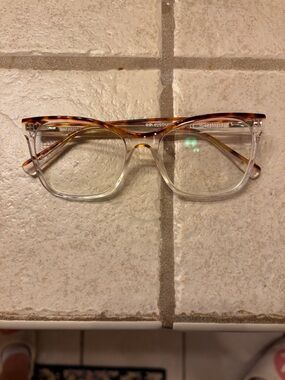 Clear to Tortoiseshell Square Frame Glasses